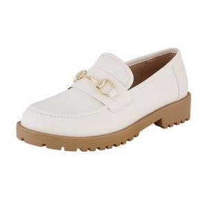NEW CUSHIONAIRE women's romeo chunky loafer in cream